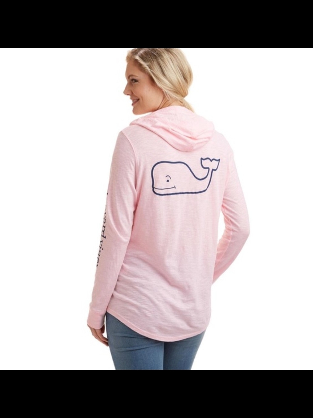 Vineyard Vines Light Pink Whale Hoodie Top